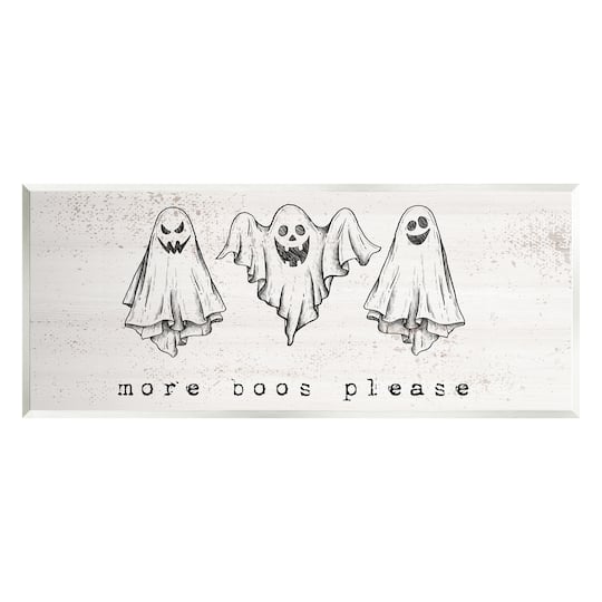 Stupell Industries More Boos Please Scary Ghosts Wall Plaque Art